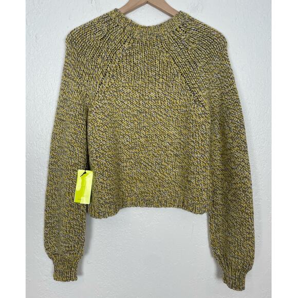 Duffy Wool Blend Canary Yellow Multi Pullover Sweater NWT Size Small - Picture 2 of 5